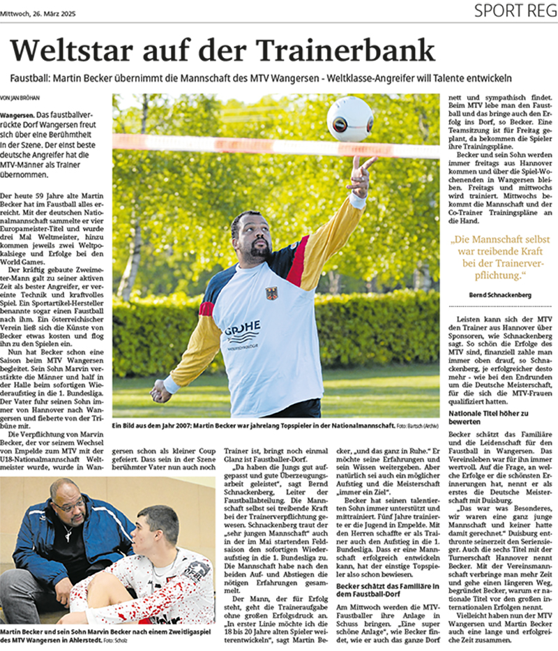 hp Stader Tageblatt 2025 03 26 Weltstar auf der Trainerbank 800px 100dpi rgb